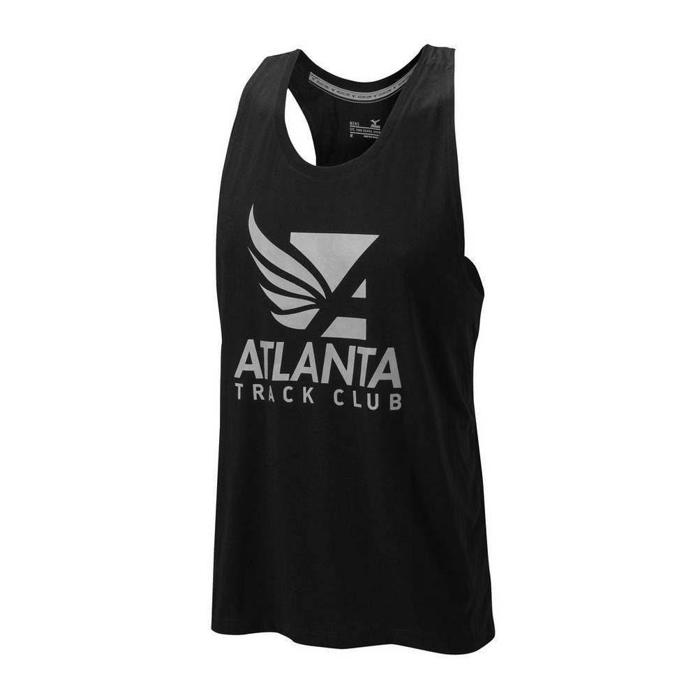 Camiseta de tirantes Mizuno Atlanta Track Club 50/50 Para Hombre Negros 1539784-BH